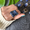 Freeform faceted sodalite ring