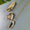 Freeform faceted smoky quartz statement necklace