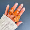 Tangerine crystal cluster statement ring