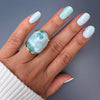 Larimar oval cuff ring