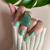 Freeform faceted green quartz ring