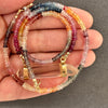 Multicolor sapphire necklace with pink lemurian horizontal connector