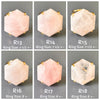 Rose quartz large faceted hexagon ring