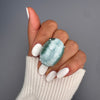 Larimar oval cabochon ring