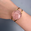 Rose quartz round cuff bracelet