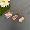 Rose quartz rectangle pendant