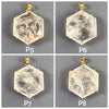 Large hexagon crystal quartz pendant