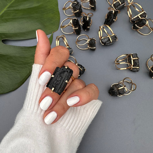 Black tourmaline ring