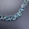 925 sterling silver blue topaz pear-shaped tennis bracelet