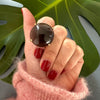 Smoky quartz round ring