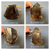 Freeform faceted bulky smoky quartz cuff bracelet