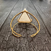 White quartz triangle cuff bracelet