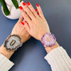 Oversized amethyst stalactite statement cuff bracelet