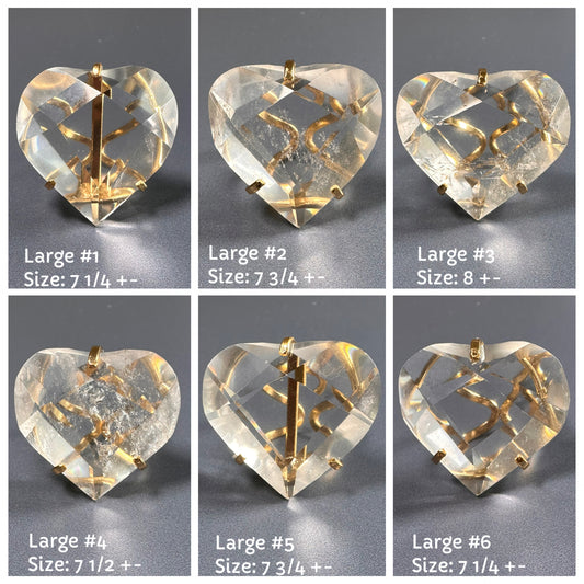 Faceted heart crystal arc ring