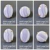 Blue lace agate mixed-shape cabochon rings