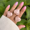 Rose quartz heart ring