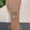 Clear crystal marquise gold cuff bracelet
