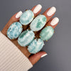 Larimar oval cabochon ring