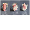 Raw pink tourmaline slice ring in matrix