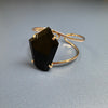 Black obsidian freeform faceted cuff bracelet