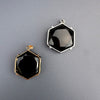 Black obsidian hexagon pendant