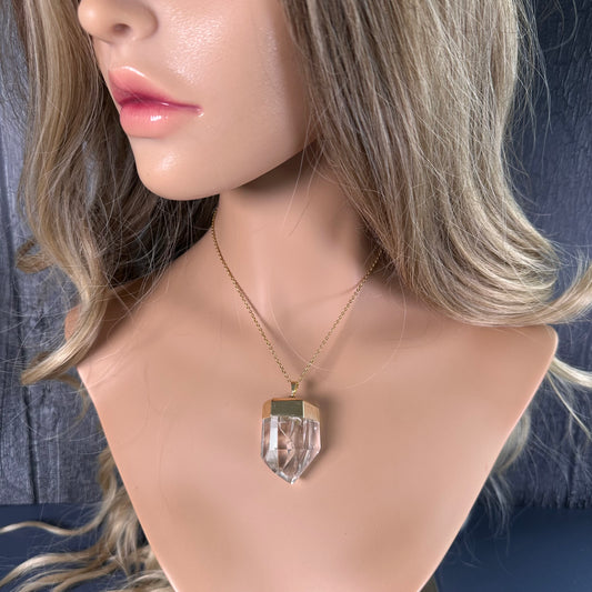 Chubby crystal point pendant