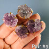 Double drop druzy amethyst dangle earrings