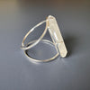 Large faceted crystal rectangle cuff bracelet