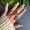 Duo rough amethyst ring