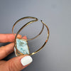 Larimar rectangle cabochon cuff bracelet