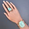 Amazonite freeform faceted cuff bracelet
