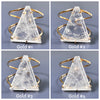 Faceted triangle crystal quartz cuff bracelet