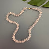 Rose quartz rondelle knotted necklace