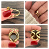 Freeform faceted tiger's eye ring