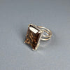 Smoky quartz cut stone ring