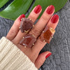 Freeform faceted red jasper ring