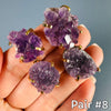 Double drop druzy amethyst dangle earrings