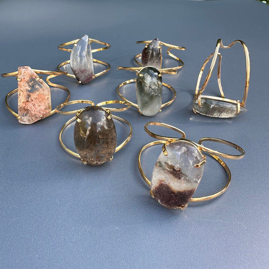 Inclusion quartz cuff bracelet