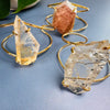 Chunky freeform faceted garden quartz statement cuff bracelet