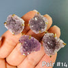 Double drop druzy amethyst dangle earrings