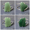 Freeform faceted green quartz cuff bracelet