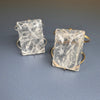 Large crystal smooth rectangle cabochon cuff bracelet