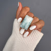 Larimar rectangle cabochon cuff ring