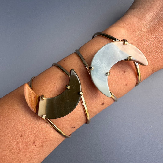 Mookaite crescent moon cuff bracelet