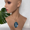 Blue agate slice pendant