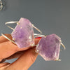 Amethyst freeform faceted cuff bracelet