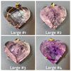 Amethyst faceted heart pendant