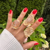 Large raw citrine gem ring