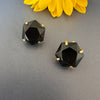 Black onyx hexagon studs