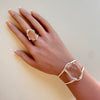 Freeform faceted crystal cuff bracelet